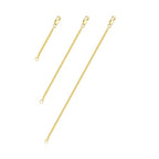 Gold Necklace Extenders for Women, Durable Necklace Extender Sterling Silver for Bracelet & Anklet, Adjustable & Hypoallergenic, Set of 3 Extension Chains (2+4+6 inch | Gold) - color: Gold