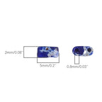 Beadia Royal Blue Imperial Jasper Stone Tila Beads 5x2mm Rectangle 2-Hole Spacer Beads for DIY Bracelet Earring Making 15"/Strand - color: Imperial Jasper Royal Blue, size: 5x2mm