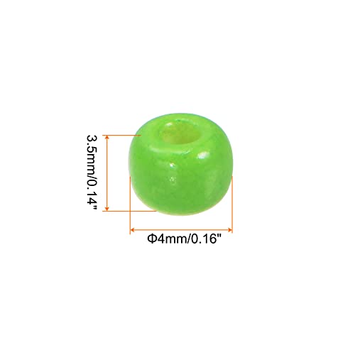HARFINGTON 2000Pcs Small Glass Beads 6/0 4mm Loose Tiny Round Small Beads for Bracelet Earring Rings Jewelry Making, Grass Green - color: Grass Green