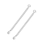 2pcs Adabele Authentic 925 Sterling Silver Cable Chain Extender Clasp Strong Removable Adjustable 2 inch Extension Tarnish Resistant White Gold for Necklace Bracelet Anklet Jewelry Making SS310-2 - color: White gold/Rhodium plated silver, size: 2 inch - 2
