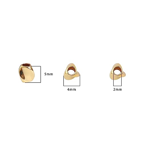 BEADIA 14K Gold Plated Twisted Spacer Beads 4x5mm 30pcs for Jewelry Making Findings Non Tarnish - color: 14K Gold, size: 4x5mm Twisted