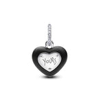 Mother Heart Charms for Bracelets Love Mom Flowers Charm Jewellery for Women - style: Black Heart