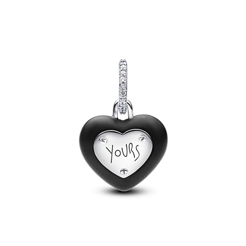 Mother Heart Charms for Bracelets Love Mom Flowers Charm Jewellery for Women - style: Black Heart