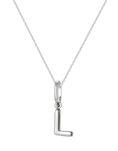 OVRUNS Initial Charm for Women,Letter Bracelet Necklace Charms Alphabet Pendant Charms With Clasp - color: Silver, style: Letter L