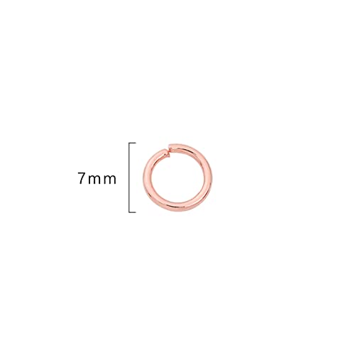 BEADIA Rose Gold Plated Jump Rings Non Tarnish 7mm 300pcs for Jewelry Making Findings - color: Rose Gold, size: 0.7x7mm
