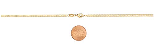 Barzel 18K Gold Plated Mariner Chain Necklace for Women, Flat Marina - Made in Brazil - color: 3MM Gold, size: 24 Inches