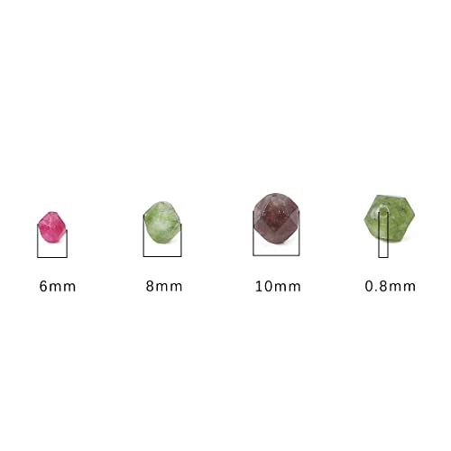 BEADIA Faceted Natural Tourmaline Agate Stone Round Beads 10mm 36cm/Strand for Jewelry Making - color: Tourmaline Agate, size: 10mm