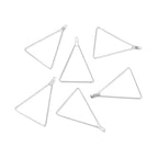 Adabele 100pcs Hypoallergenic Silver Triangle Beading Hoop Link Jewelry Findings Connector Component for DIY Craft Earrings Jewelry Making CF130-3 - size: Triangle Hoop (2 inch Long)