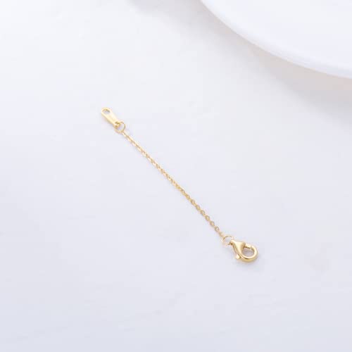 14k Gold Necklace & Bracelet Extender Chain, Adjustable Extension Chain for Necklace & Anklet - color: Style 1-Yellow Gold, size: 2inch