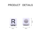 1000Pcs White Acrylic Letter Beads 6x6mm Letter R Cube Alphabet Beads for DIY Bracelet Necklace Jewelry Making - color: Letter-R