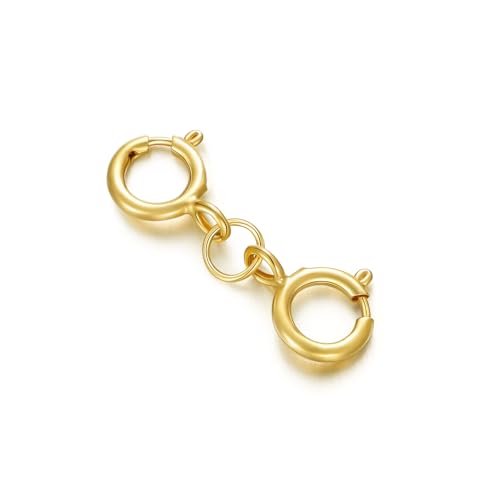 10K Gold Clasp Double Lobster Clasp Necklace Extender Clasp Bracelet Extension Connector for DIY Necklace Bracelet Jewelry Making(Style 11) - size: style 11