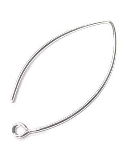 10pcs Adabele Authentic Sterling Silver V Shape Drop Marquise Earring Hooks 40mm Long Ear Wire (Wire 0.8mm/20 Gauge) for DIY Earrings Jewelry Making SS249-8 - color: Sterling Silver, size: 0.8mm wire (20 gauge) - 10pcs