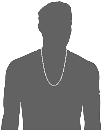 Amazon Essentials Stainless Steel 6MM Rope Chain Necklace, 24"