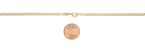 Barzel 18K Gold Plated Mariner Chain Necklace for Women, Flat Marina - Made in Brazil - color: 3.5MM Gold, size: 20 Inches