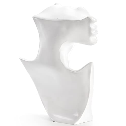 SOUJOY Jewelry Mannequin Display, Resin Display Stand Bust, Boutique Earring Holder Organizer for Show Jewelry, Necklace, Earrings, Rings, White