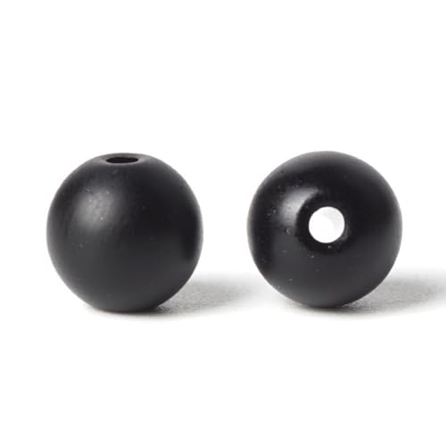 100Pcs Natural Stone 6mm Glass Black Matte Beads Round Loose Gemstone Energy Healing Beads Hole Size 1mm DIY Smooth Beads Jewelry Making - color: Black Matte Beads, size: 6mm