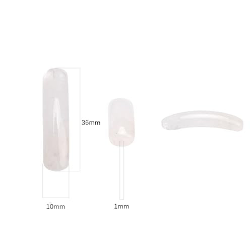 BEADIA Natural Curved Clear Quartz Stone Beads 36x10mm 4pcs for DIY Bracelet Jewelry Making - color: Clear Quartz