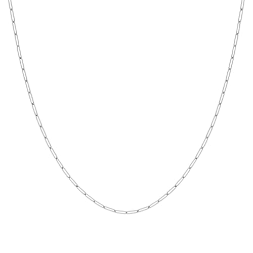 Destin Jewelry Paperclip Chain Necklace for Women, Waterproof 18K Gold Plated Stainless Steel, Hypoallergenic, Adjustable Layering Chain, Tarnish-Resistant, 2.5–6.5mm - color: Stainless Steel, size: 20", style: 2.5 MM