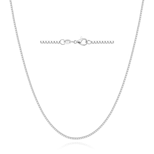 925 Sterling Silver Chain Necklace for Women 16-24 Inch Silver Jewelry Gift - size: 22 Inch, style: Box Chain