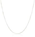 Amazon Essentials Sterling Yellow Gold or Silver Thin 0.8mm Box Chain Necklace - color: Silver, size: 18"