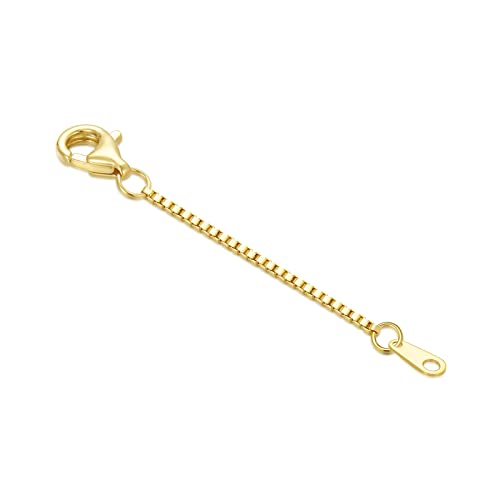 10K Yellow Gold 1"/2"/3" Necklace Extender Chain with Lobster Clasp/Spring Clasp Gold Necklace Extender Bracelet Anklet Extension Chain Necklace Bracelet Extender 10K Gold - size: 2inch, style: style 7