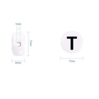 Amaney Letter Beads T 100pcs 7×4mm White Round Acrylic Black Alphabet for Jewelry Making - color: T