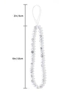 Semi-Precious Gem Stones Beaded Phone Charm Cell Phone Lanyard Wrist Strap Handmade Natural Gemstone Phone Chain string - color: White Howlite