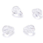100pcs Adabele Austrian 10mm Faceted Teardrop Loose Crystal Beads Crystal Clear Compatible with 5500 Swarovski Crystals Preciosa SST-1001 - color: Crystal Clear, size: 10mm x 8mm - 100pcs