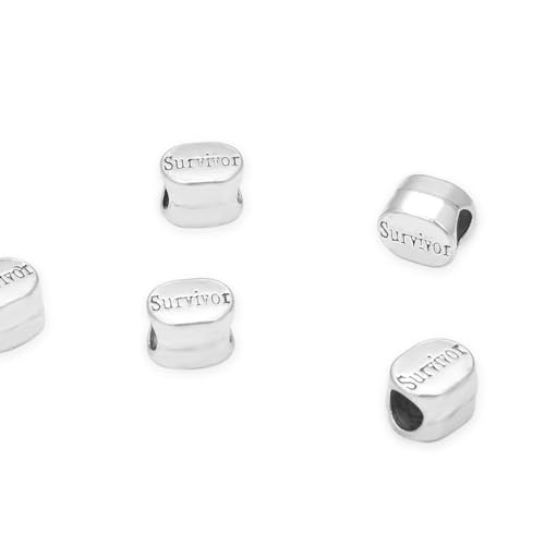 40pcs Survivor Bead Large Hole Loose Beads (4.5mm Hole) Antique Silver Metal Spacer for DIY Craft Jewelry Making MEC-C11 - size: Survivor Bead