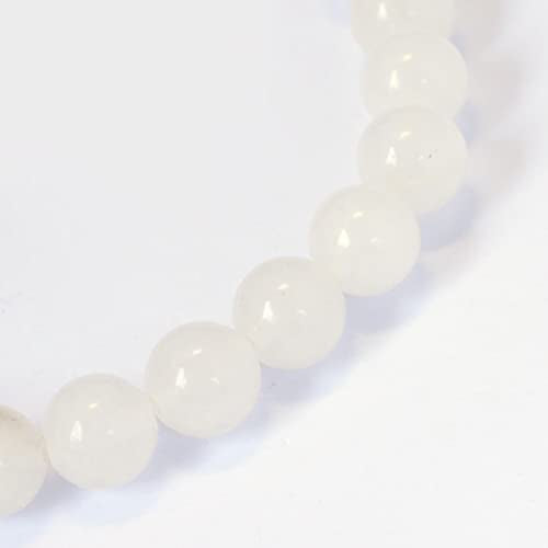 KISSITTY 235pcs 8mm Natural White Jade Bead Strands, Natural Gemstone Crystal Beads Round Smooth Chakra Beads Energy Healing Crystals Gemstones for DIY Jewelry Bracelets Necklaces Making - color: Natural White Jade