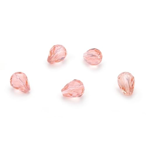 24pcs Adabele Austrian 8mm Faceted Teardrop Loose Crystal Beads Light Padparadscha Pink Compatible with 5500 Swarovski Crystals Preciosa SST-830 - color: Light Padparadscha/Pink, size: 8mm x 6mm - 24pcs