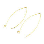 Adabele 50pcs Hypoallergenic Long V Shape Marquise Earring Hooks 45mm 18K Yellow Gold Plated Ear Wire (0.7mm/21 Gauge) DIY Craft Earrings Jewelry Making247-2 - color: Gold