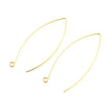 50pcs Adabele Hypoallergenic Tarnish Resistant Marquise Earring Hooks 45mm Long V Shape Gold Ear Wire (Wire 0.7mm/21 Gauge) for DIY Earrings Jewelry Making BF247-2 - color: Gold
