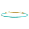 KELITCH Adjustable turquoise bead bracelet single color knitting friendship bracelet fashion jewelry daily wear gift (28 color selection) - color: Green 04X