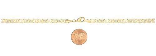 Barzel 18K Gold Plated Mariner Chain Necklace for Women, Flat Marina - Made in Brazil - color: 5MM Gold, size: 18 Inches