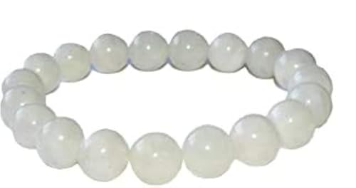 AD Beads Natural Gemstone Round Beads Stretch Bracelet Healing Reiki 10mm (Moonstone) - color: Moonstone