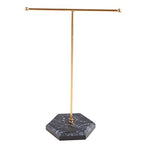 Jewelry Stand Display Necklace Holder T-Bar Plated Metal Tabletop Jewelry Tower For Earring