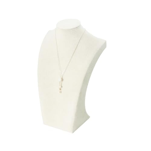 Coward Big Necklace Bust Stand for Selling Show, Beige Velvet Necklace Jewelry Display Holder for Home Use or Store Shop Show (13" Hight) - color: Beige Velvet, size: 13" Hight (1pc)