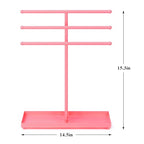 AUTODECO Jewelry Organizer Stand 3 Tier Tabletop Bracelet Rings Watches Necklace Display with Tray Great for Women Pink - color: Xy011-pink