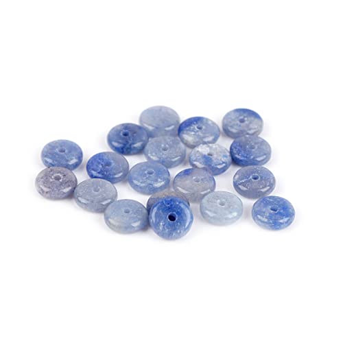 JOE FOREMAN 2x6mm Natural Blue Aventurine Jade Semi-Gemstone Heishi Disc Rondelle Spacer Beads for Jewelry Making Full 15" Strand Energy Stone Healing Power Crystal - color: Blue Aventurine Jade