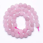 Natural Gemstone Loose Beads Matte Approxi 15.5 inch DIY Bracelet Necklace for Jewelry Making (8mm, Matte Rose Quartz) - color: Matte Rose Quartz, size: 8mm