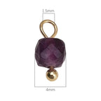 Beadia Natural Faceted Cube Stone Charms 4mm 30pcs with Untarnish Metal Accessories Loose Square Beads for DIY Jewelry Making - color: Fluorite