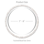 Healing Crystal Bracelet Clear Quartz Faceted Beaded Bracelets for Women Men 3mm Natural Stone Adjustable Handmade Stretch Bracelet Reiki Spiritual Jewelry Fashion Gifts - color: White Moonstone