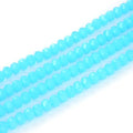 500pcs Czech Faceted Rondelle Crystal Glass Loose Beads 4mm Small Tiny Spacer Bulk Blue Turquoise Opal for DIY Craft Jewelry Making CCR431 - color: Blue Turquoise Opal, size: 4mm (0.16") - 500pcs