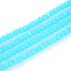 500pcs Czech Faceted Rondelle Crystal Glass Loose Beads 4mm Small Tiny Spacer Bulk Blue Turquoise Opal for DIY Craft Jewelry Making CCR431 - color: Blue Turquoise Opal, size: 4mm (0.16") - 500pcs