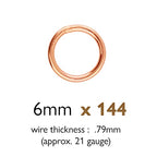 The Beadsmith Soldered Jump Rings – 6mm, Rose Gold Plated, 20-Gauge (0.79mm) Wire Thickness, 144 Pieces – Findings for Making Keychains, Charms, Chain Mail and Body Jewelry - color: Rose Gold, size: 6mm - 19 Gauge