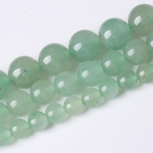 Green Dongling Stone Beads Gemstone Round Crystal Energy Jade Beads Stone Beads for Jewelry Making 1 Strand 15.5inch 60PCS 6MM - color: Green Dongling stone, size: 6MM