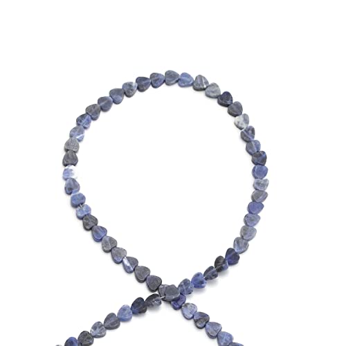 6mm Natural Blue Agate Stone Beads Heart Shape Cute Fine Gems Spacer Beads Fit Jewelry Making DIY Exquisite Necklace Bracelet Accessory - color: Blue Agate
