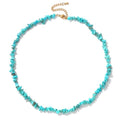 Raw Crystal Necklaces for Women 5-8mm Handmade Natural Stone Necklace Beaded Choker Necklace Healing Crystal Necklace Gemstone Necklace Raw Crystal Beaded Necklace for Her - style: Turquoise