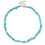 Raw Crystal Necklaces for Women 5-8mm Handmade Natural Stone Necklace Beaded Choker Necklace Healing Crystal Necklace Gemstone Necklace Raw Crystal Beaded Necklace for Her - style: Turquoise